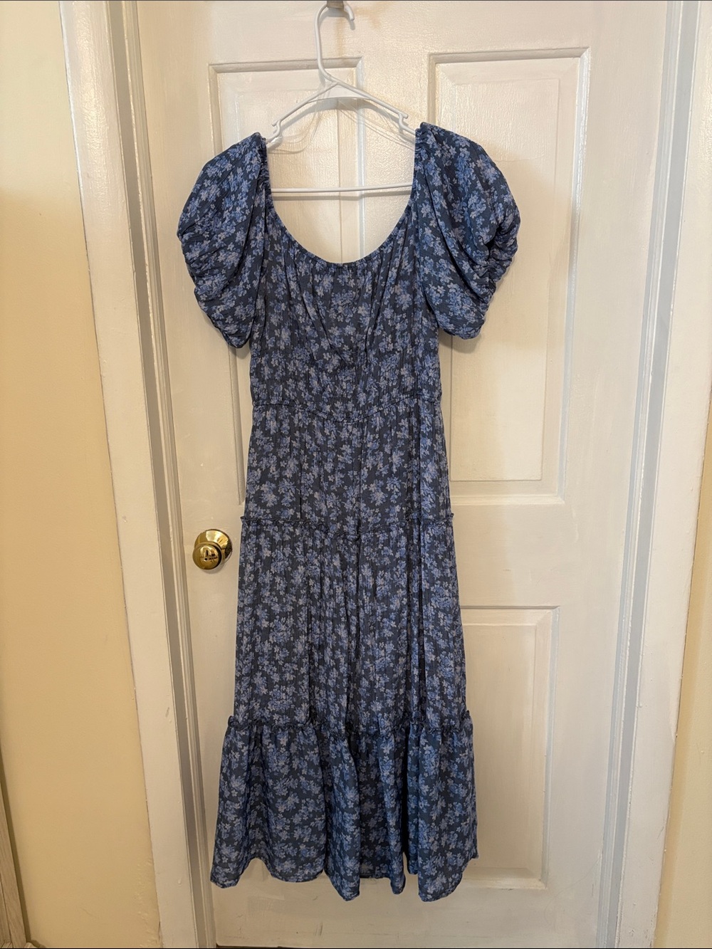 Short Sleeve Blue Floral Maxi Dress by Trixxi - Picture 2 of 5